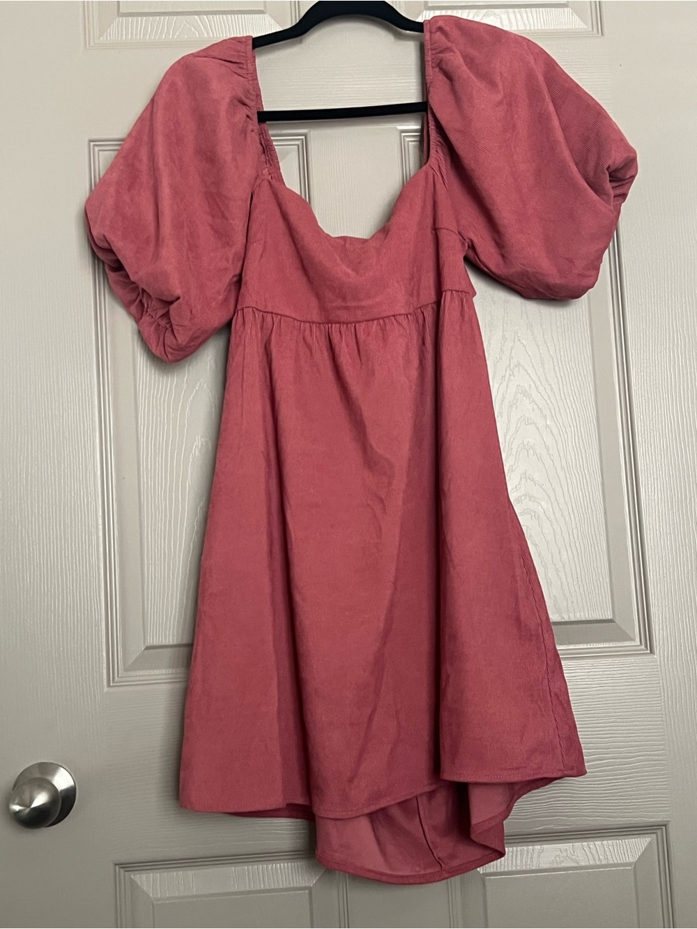 Francesca's Collections Rose Pink Puff-Sleeve High-Low Dress-medium
